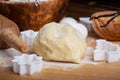 Raw dough with baking ingredients Royalty Free Stock Photo