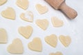 Raw dough cookies on the table