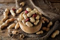 Raw dried fresh peanut nuts