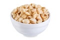 Raw dried fresh salt peanut nuts on a white isolated background Royalty Free Stock Photo