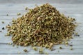 Raw dried green oregano spice Origanum vulgare Royalty Free Stock Photo