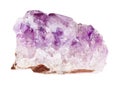 raw druse of Amethyst rock isolated on white