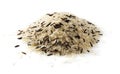 Raw Dry Black Wild Rice and Parboiled White Rice Isolated Royalty Free Stock Photo