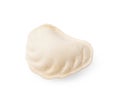 Raw dumpling (varenyk) with tasty filling on white background