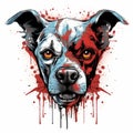 Raw And Edgy Graffiti Art: Dog Skull Illustration In Gothic Style Royalty Free Stock Photo