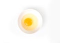 Raw egg bowl on white background Royalty Free Stock Photo