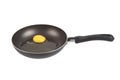 Raw egg in a frying pan isolated on white background Royalty Free Stock Photo