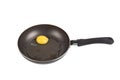 Raw egg in a frying pan isolated on white background Royalty Free Stock Photo