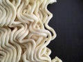 Raw egg noodles in macro