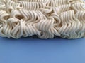 Raw egg noodles in macro