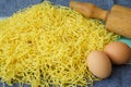 Raw egg noodles Royalty Free Stock Photo