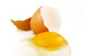 Raw egg tear Royalty Free Stock Photo