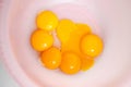 Raw egg yolks Royalty Free Stock Photo