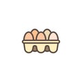 Raw eggs package filled outline icon Royalty Free Stock Photo