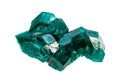 raw emerald-green Dioptase crystals isolated Royalty Free Stock Photo