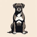 Raw And Emotional Boxer Dog Animal Vector Illustration