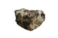 Raw Ferberite ore stone isolated on white background. Royalty Free Stock Photo