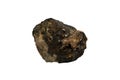 Raw Ferberite ore stone isolated on white background. Royalty Free Stock Photo