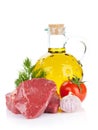 Raw fillet beef steak and spices Royalty Free Stock Photo