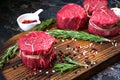 Raw fillet Mignon beef steaks