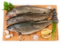 Raw fish (brown trout) Royalty Free Stock Photo