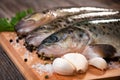 Raw fish (brown trout) Royalty Free Stock Photo