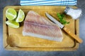 Raw fish fillet saithe Royalty Free Stock Photo