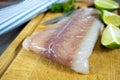 Raw fish fillet saithe Royalty Free Stock Photo