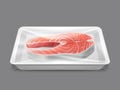 Raw fish packed fresh salmon steak seafood product