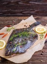 Cooking flounder fish Royalty Free Stock Photo
