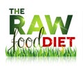 Raw food diet text with grass