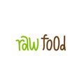 Raw food handdrawn cartoon illustration. Slogan for package, label, cover, brochure, bag. Poster typography design elements