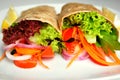 Raw food recipe with fresh vegetables Royalty Free Stock Photo