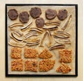 Raw foodism sweets, cookies, banana chips, buckwheat brittles Royalty Free Stock Photo