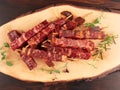 Raw fresh beef and lamb skewers