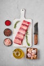 Raw fresh beef short ribs on cutting board Royalty Free Stock Photo