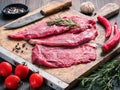 Raw fresh black angus beef schnitzel Royalty Free Stock Photo