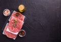 Raw fresh hamburger patties or cutlet ready to cook Royalty Free Stock Photo