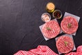 Raw fresh hamburger patties Royalty Free Stock Photo