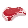 Raw fresh meat marble beef steak vector isolated on white. Fresh meat icon