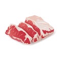 Raw fresh meat marble beef steak vector isolated on white. Fresh meat icon