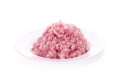 Raw fresh minced meat isolated on white background