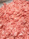 Raw fresh minced pork in the food shop