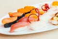 Raw and fresh nigiri sushi Royalty Free Stock Photo