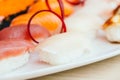 Raw and fresh nigiri sushi Royalty Free Stock Photo