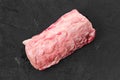 Raw fresh pork collar joint meat on black, top view Royalty Free Stock Photo