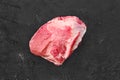 Raw fresh pork leg joint meat on black Royalty Free Stock Photo