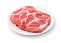 Raw fresh pork neck meat steaks