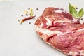 Raw fresh pork shoulder with spices Royalty Free Stock Photo