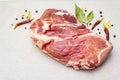 Raw fresh pork shoulder with spices Royalty Free Stock Photo